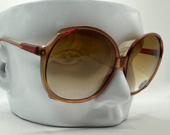 New 1970s Vintage Oversize Sunglasses | NOS Round Drop  display picture 2