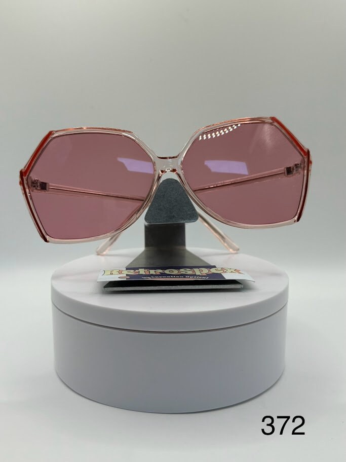 Vintage Oversize Sunglasses | NOS | Monochrome Style | Pink 