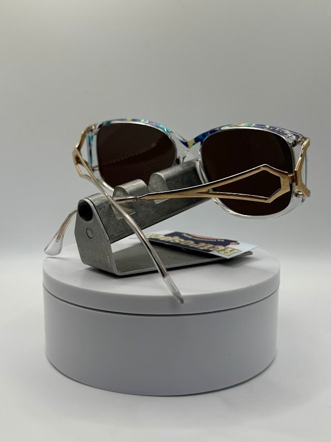 Vintage Oversize Sunglasses | NOS | Blue Mirror Lens | Oleg Cassini 1980s-1990s Vintage Oversize Sunglasses | NOS | Blue Mirror Lens | Oleg  main image 3