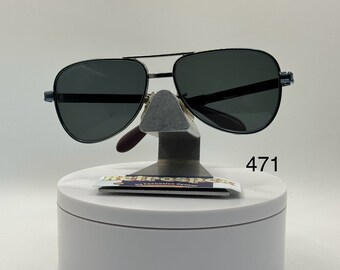 Vintage Oversize Sunglasses | NOS | Small Aviator Style | G15 Lens | Grey Metal Frame | Universal 5 |#471| Retro Glasses | 1980's