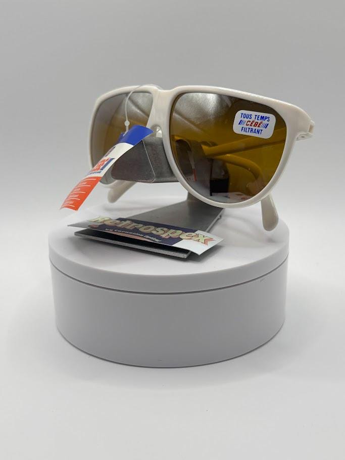 CEBE France 1980’s White Sports Sunglasses, Mirrored Lenses, Unisex, NWT 1980 main image 4
