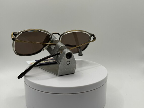 Vintage Oversize Sunglasses Preppy Style | Grey Lens | Brown Spot Retro Glasses Vintage Oversize Sunglasses NOS Preppy Grey Lens Brown Frame  main image 2