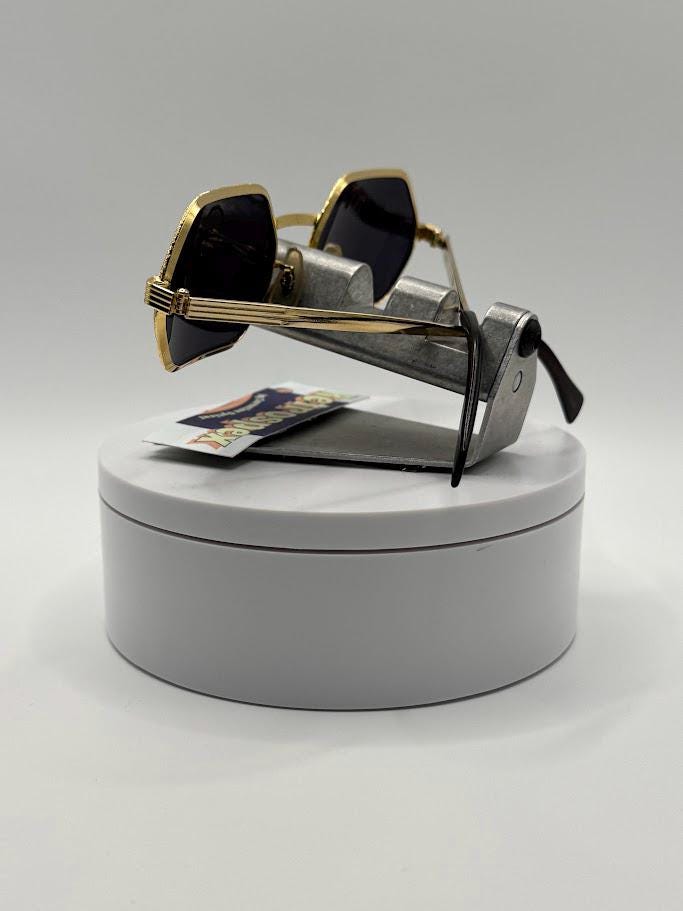 NEW Vintage Sunglasses | Non RX | Gold Glitter Metal | Geometric | #422.2 Amazon.com: laureles Fashion Sparkling Rhinestone Oversized  main image 4