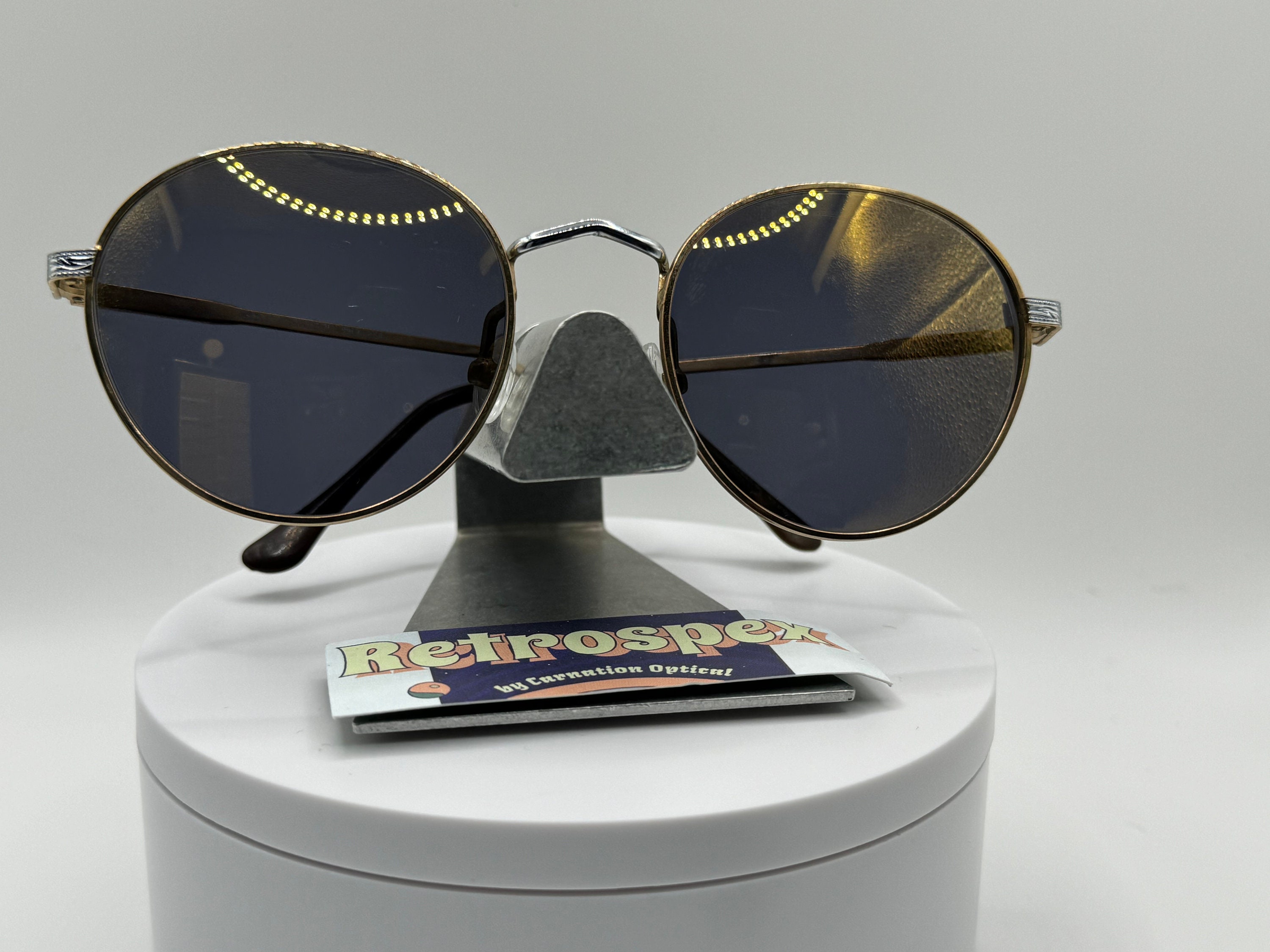 Vintage Oversize Sunglasses | NOS | Round Preppy Style  display picture 2