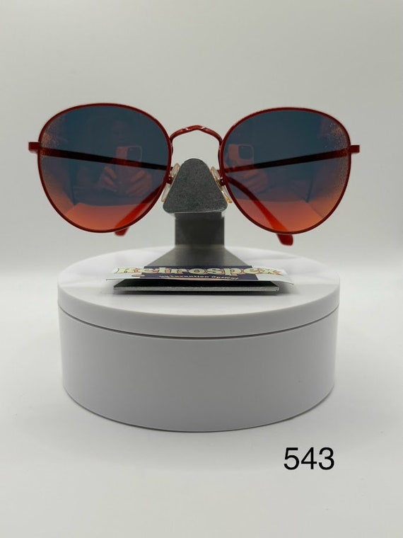 True Vintage Oversize Sunglasses NOS Preppy Style Red Mirror Lens Oleg Cassini Red 1980s Vintage Eyeglasses Sunglasses for sale | eBay main image 4