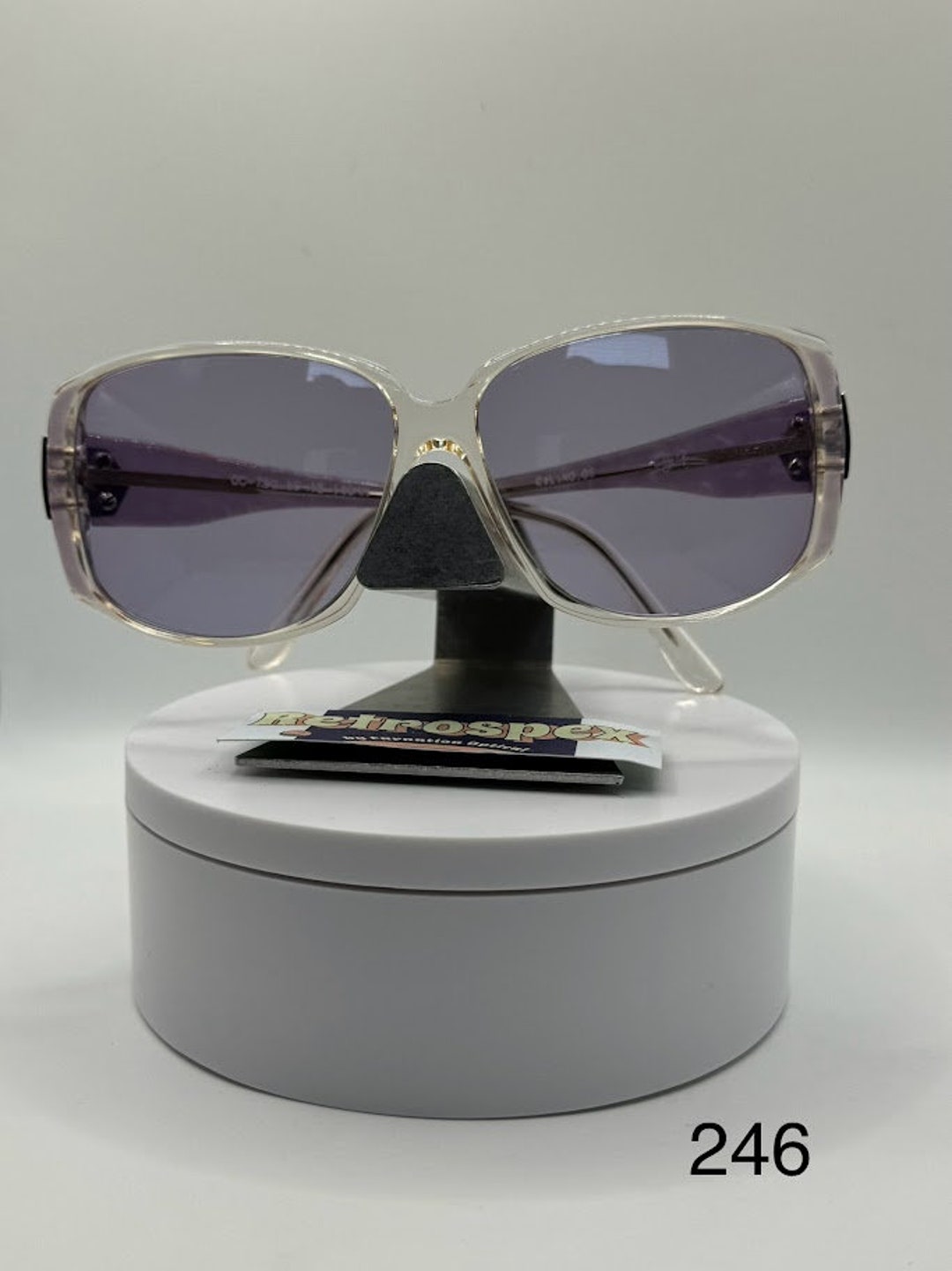 Vintage Oversize Sunglasses | NOS | Thick Temple Style Purple Lens Oleg Cassini Purple Vintage Eyeglasses Sunglasses for Women for sale | eBay main image 3
