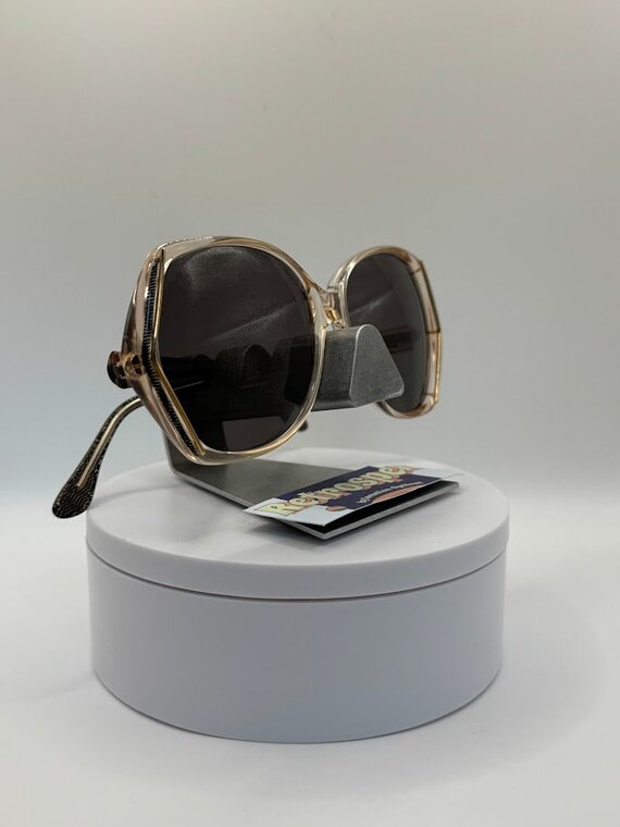True Vintage Oversize Sunglasses | NOS | Black/gold/clear  display picture 3