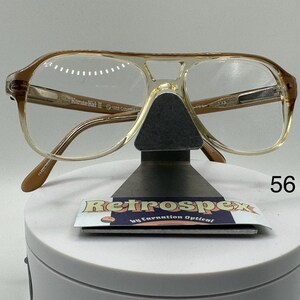 Vintage Oversize Sunglasses NOS Round Metal Brown Lens Gold Demi Frame 80s-90s Vintage Oversize Sunglasses | NOS | Round Metal Style  main image 4