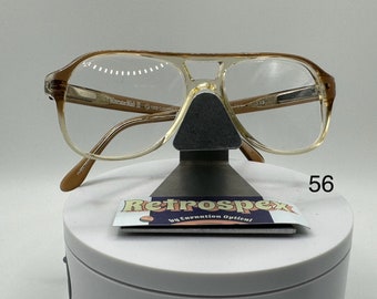 True Vintage Eyeglasses | NOS | Licensed from Movie Karate Kid II| Clear Lens | Kyotsa | Brown Fade Frame | #56 | Retro Glasses