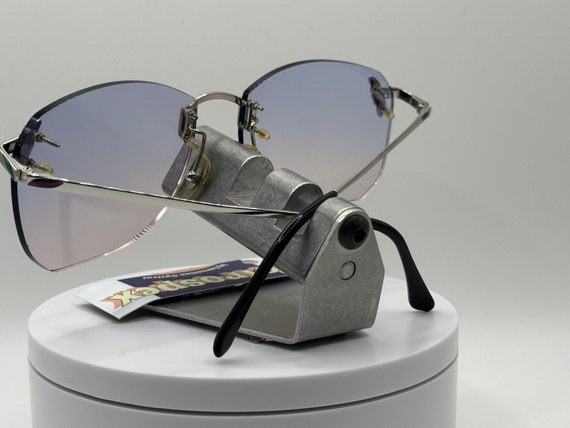 Vintage Oversize Sunglasses NOS Rimless Style Sea Flame Lens 