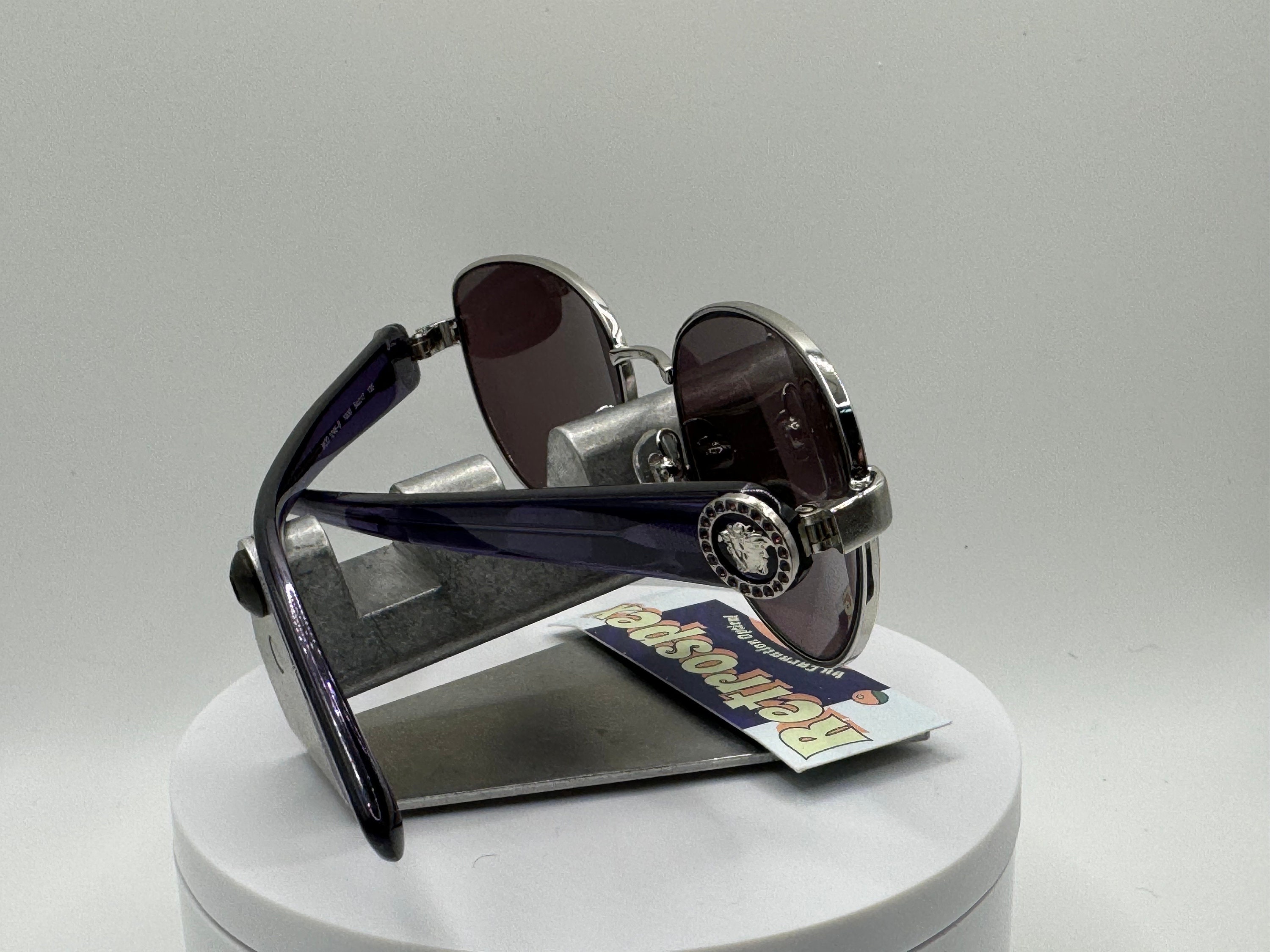 Vintage Y2K Sunglasses NOS 2000s Purple Lens Versace 1246 Butterfly Purple Frame Vintage Y2K Sunglasses NOS 2000s Purple Lens Versace 1246  main image 2