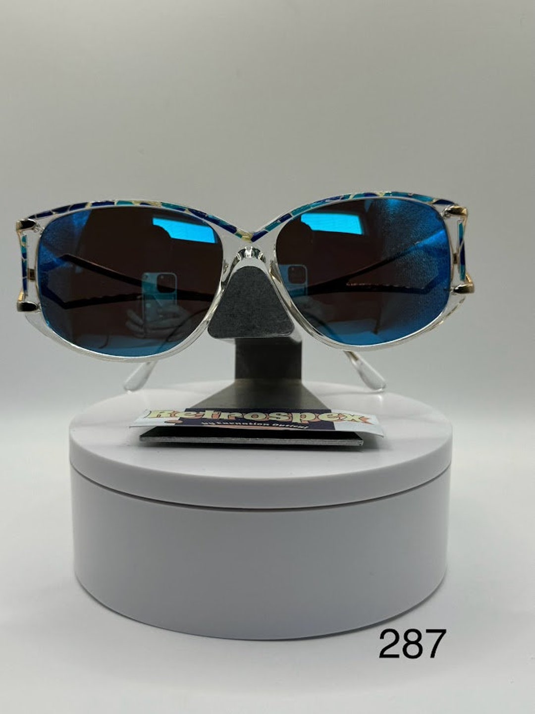 Vintage Oversize Sunglasses | NOS | Blue Mirror Lens | Oleg 