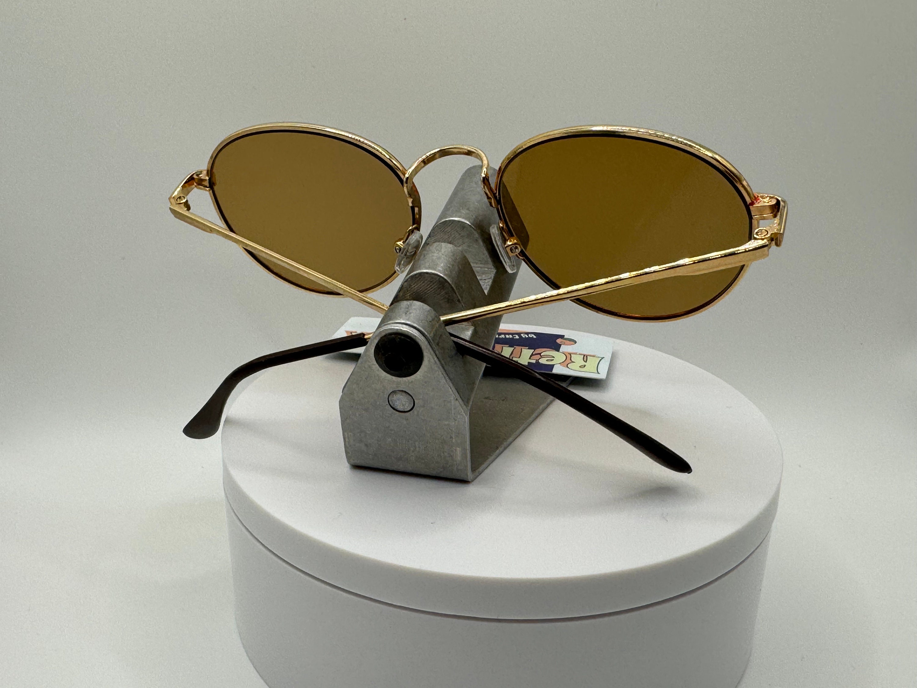 Vintage Oversize Sunglasses NOS Preppy Round Metal Style  display picture 1