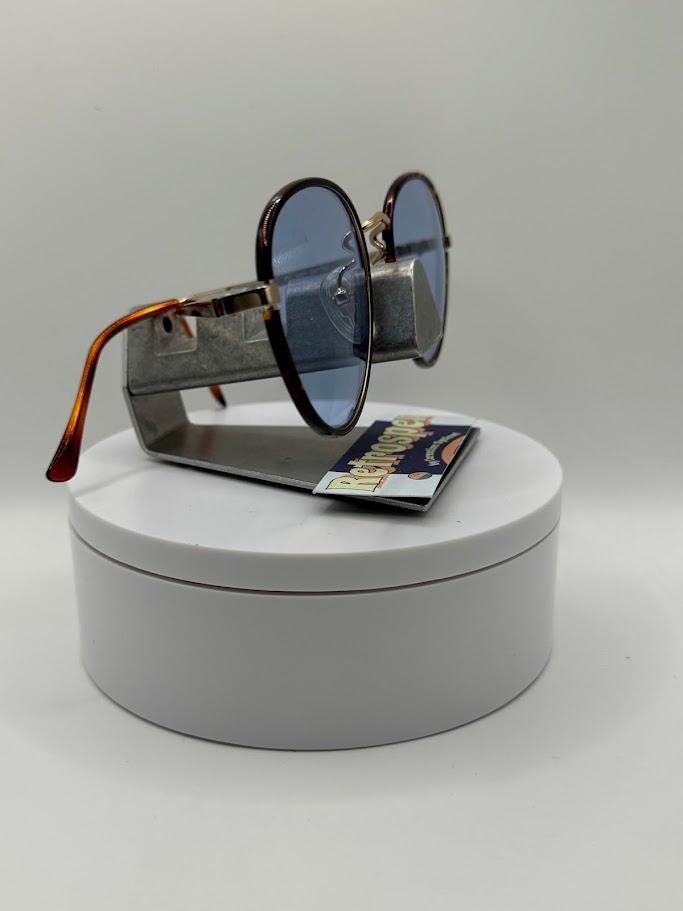 Vintage Oversize Sunglasses NOS Preppy Round Grey Lens  Blue Tort Frame 80s-90s Vintage Oversize Sunglasses | NOS | Preppy Round Style  main image 4