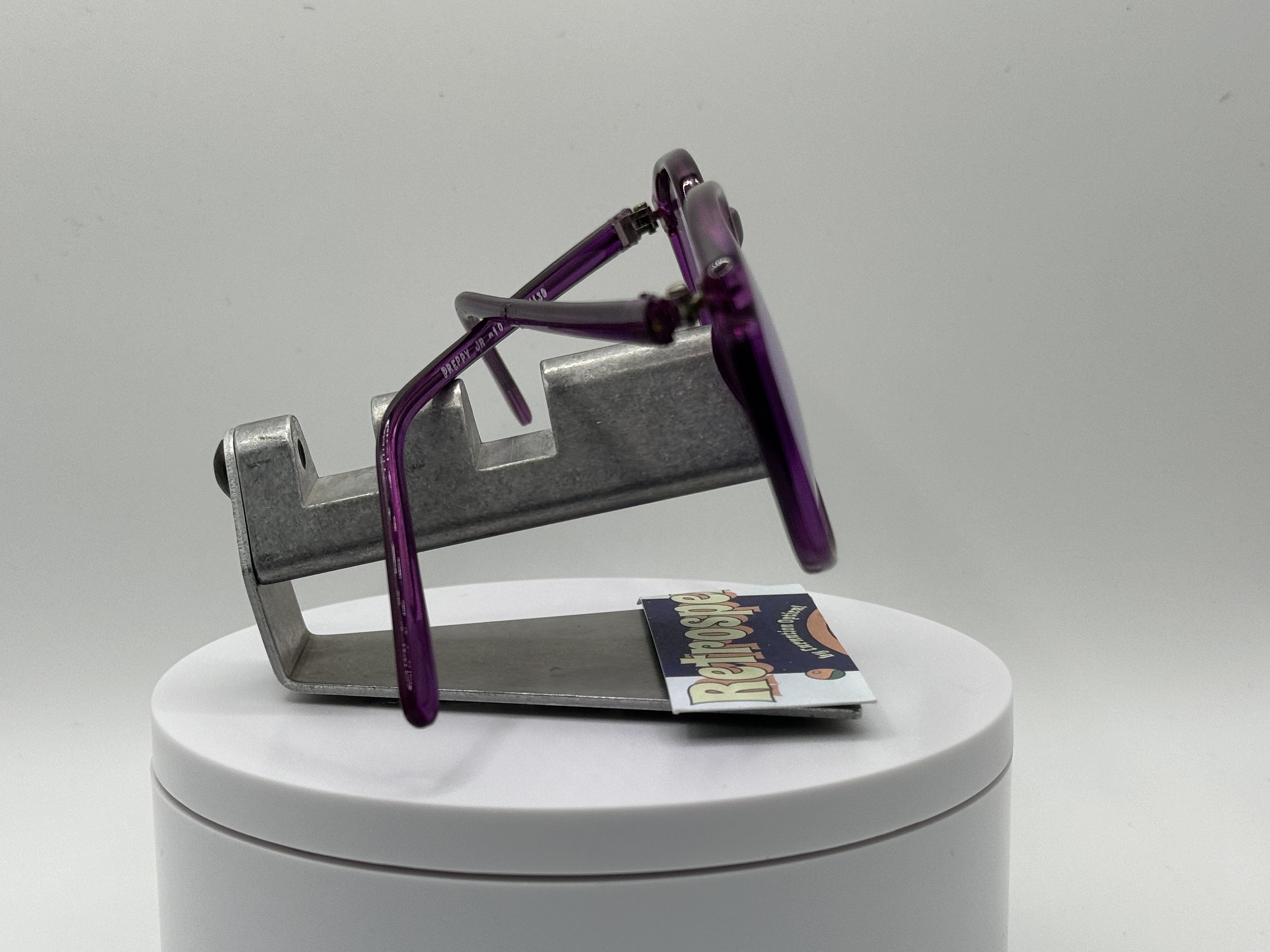 Vintage Oversize Sunglasses NOS Geeky Purple Lens Preppy Jr Purple Frame 80s-90s Vintage Oversize Sunglasses | NOS | Geeky Style | Purple  main image 2
