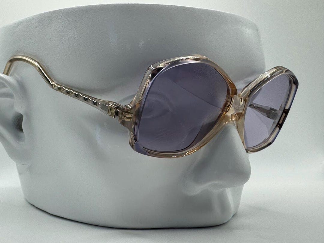 NEW Vintage Oversize Sunglasses | Non RX | Purple Lens | Happy Eyes | USA Made NEW Vintage Oversize Sunglasses | Non RX | Cat Eye Style  main image 3