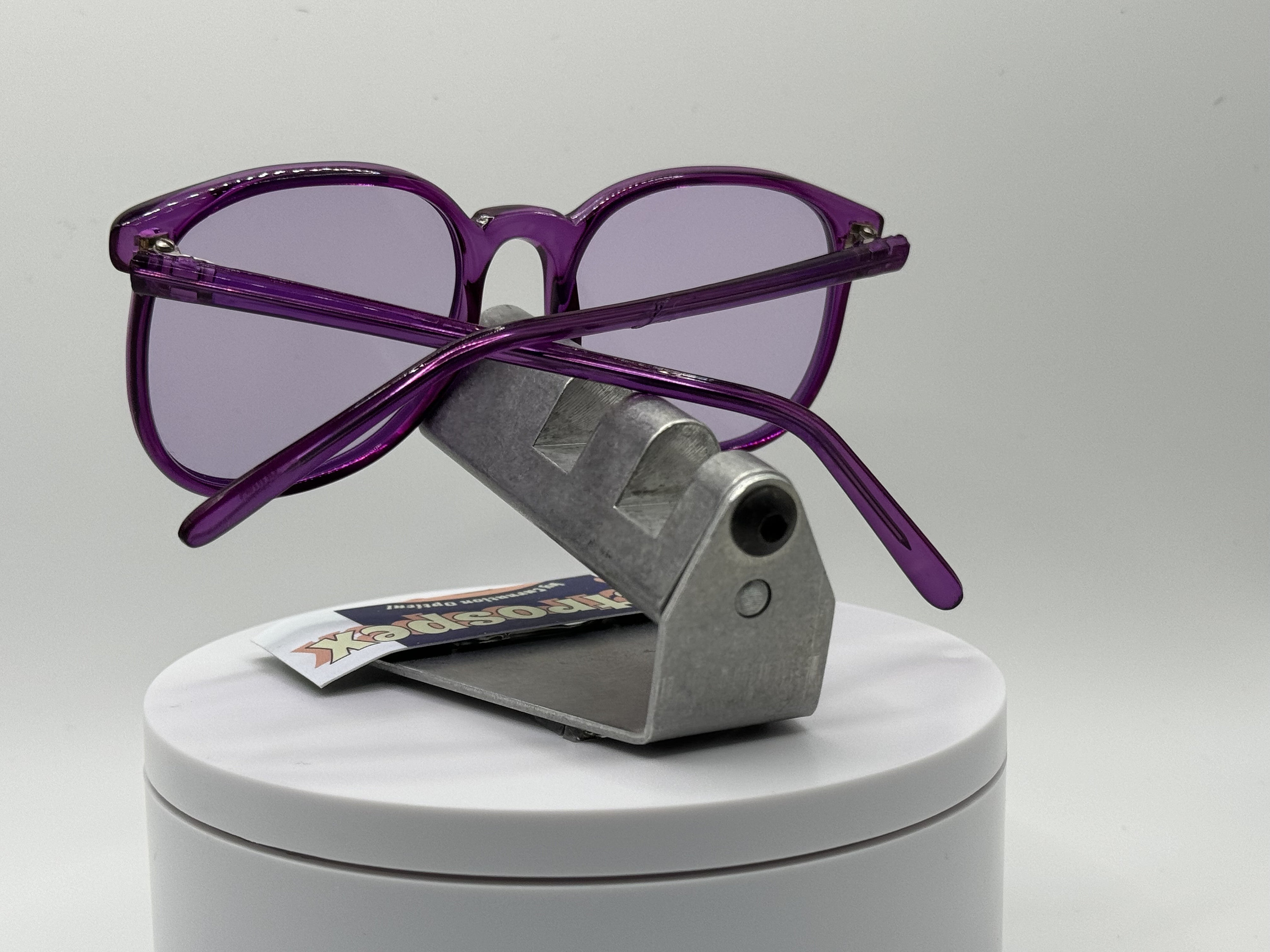 Vintage Oversize Sunglasses NOS Geeky Purple Lens Preppy Jr Purple Frame 80s-90s Vintage Oversize Sunglasses | NOS | Geeky Style | Purple  main image 3