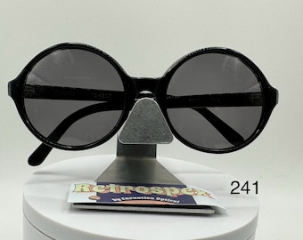 Vintage Refurbished Sunglasses | Round Plastic Frame Grey Lenses Retro 1960’s