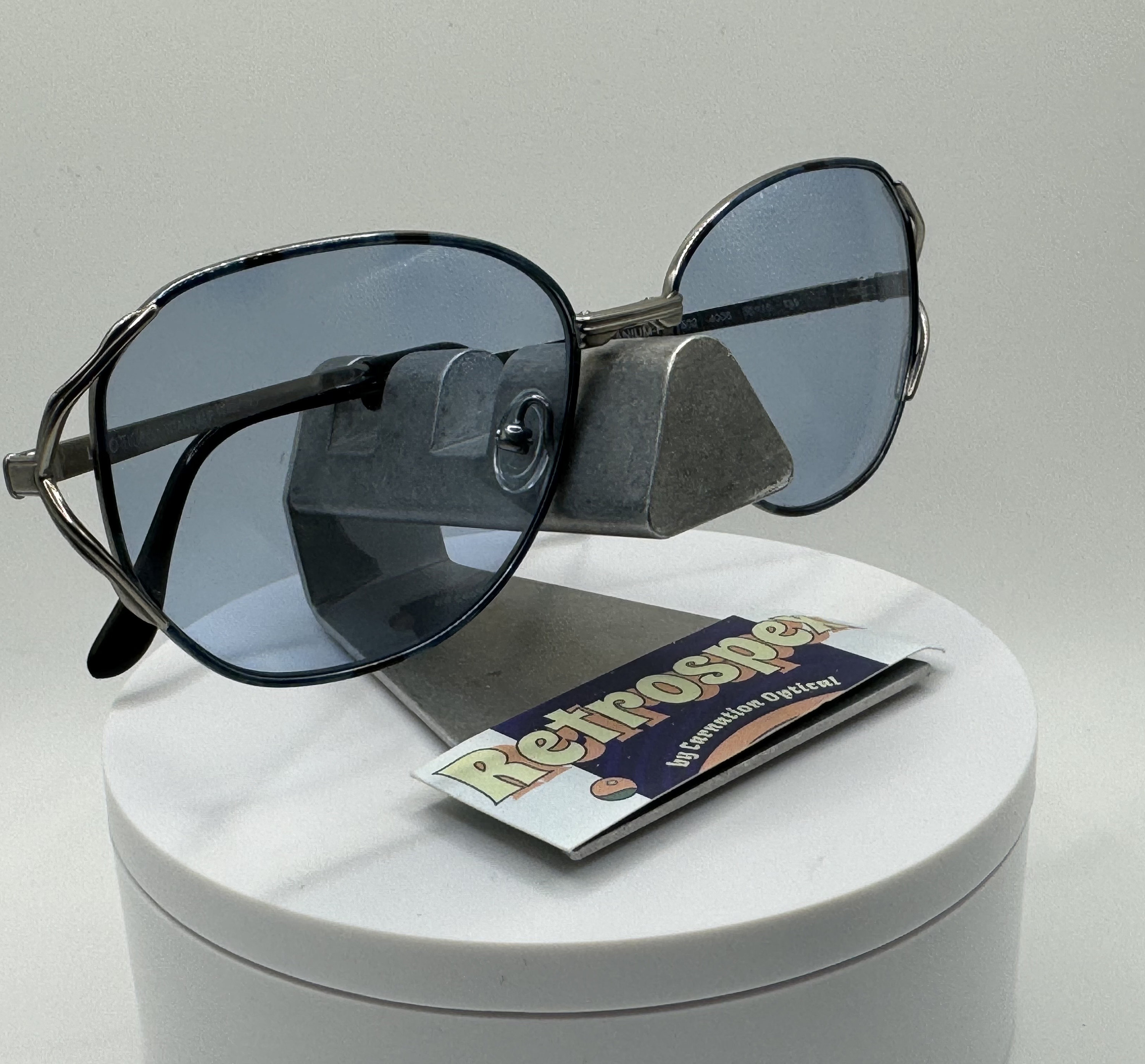 Vintage Oversize Sunglasses | NOS | Titanium Style | Blue 