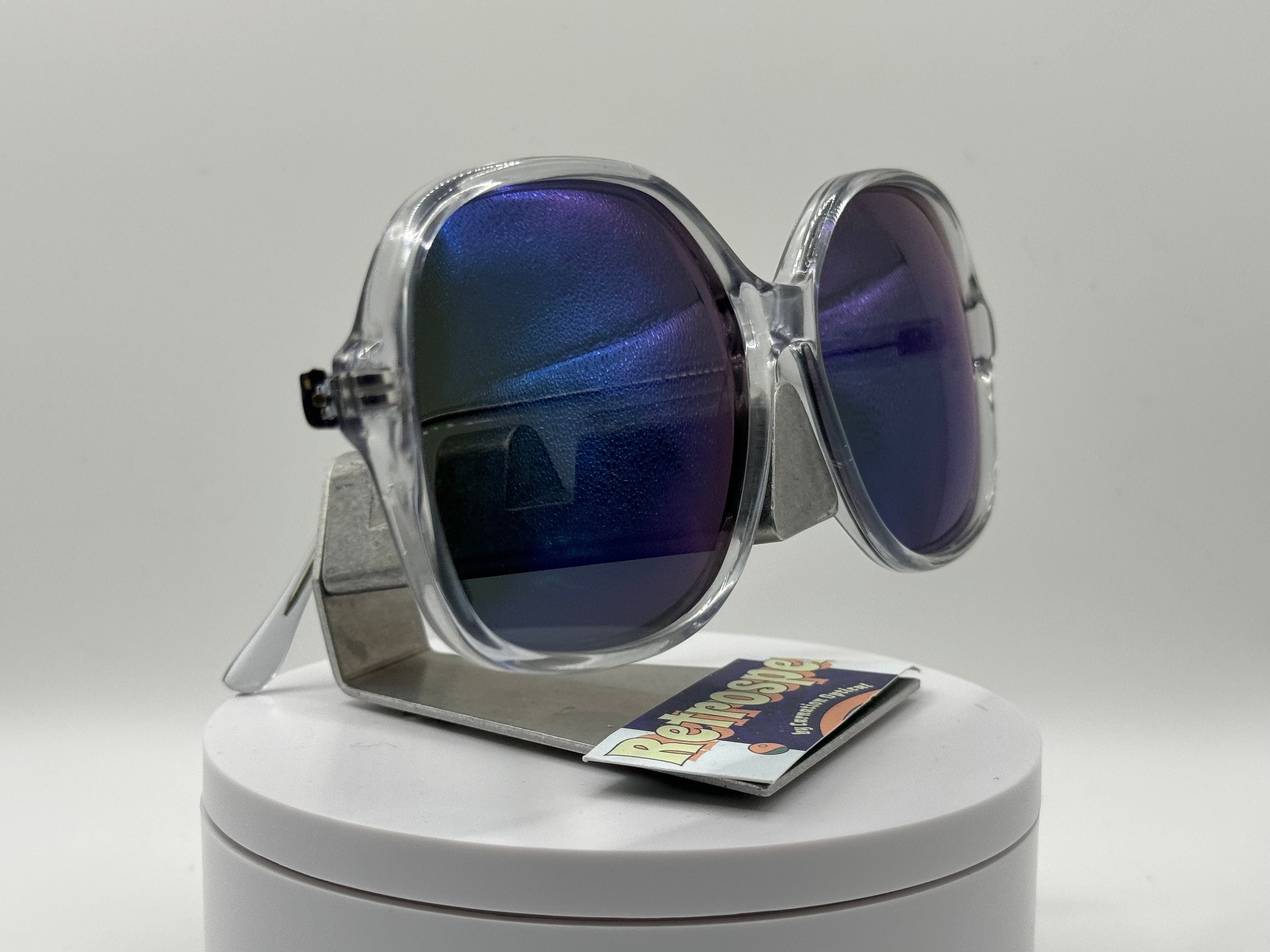 Vintage Oversize Sunglasses NOS Huge Style | Polarized Grey Mirrored Sun Lens Vintage Oversize Sunglasses | NOS | Huge Style | Polarized  main image 3