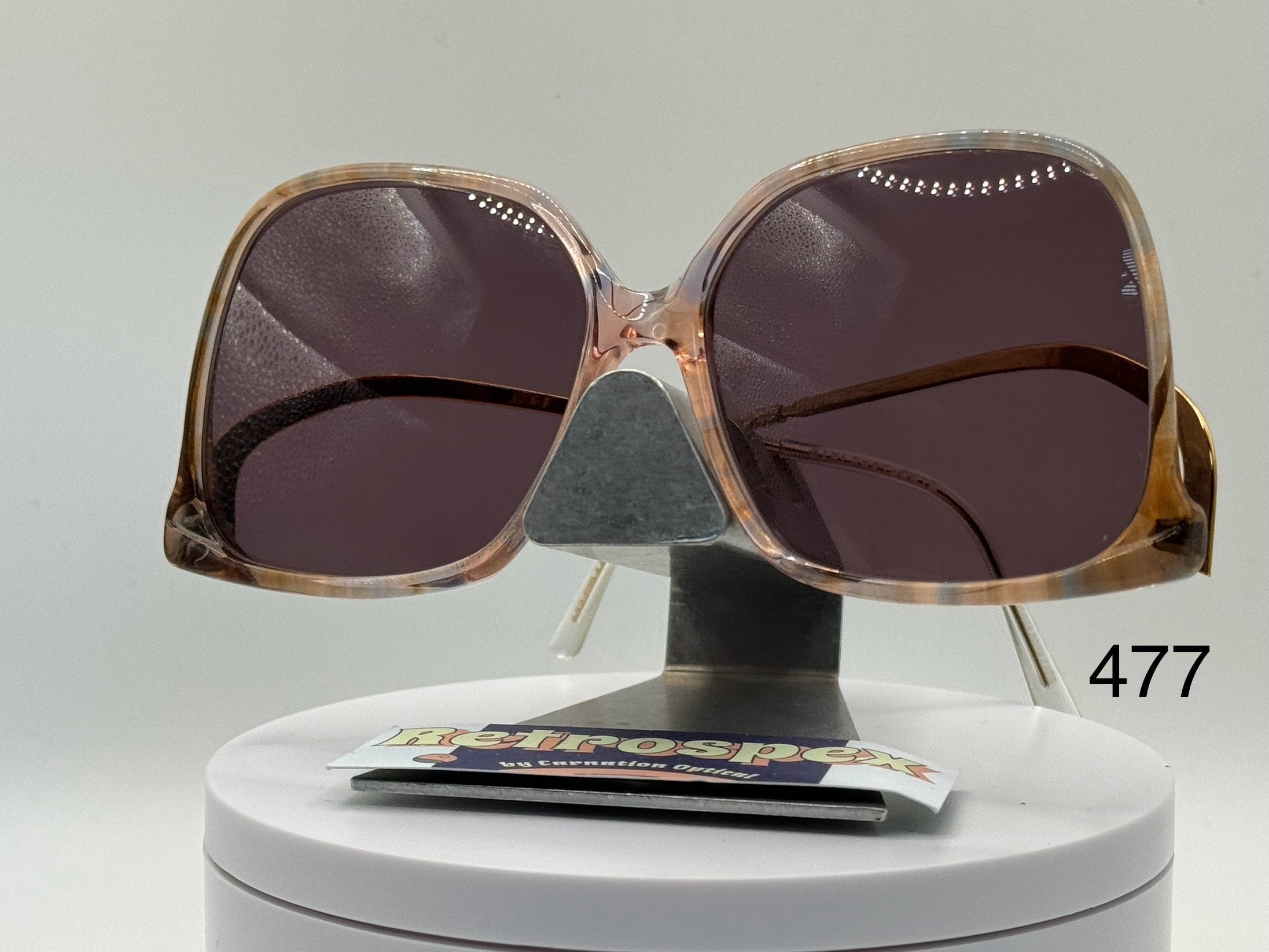 Vintage Oversize Sunglasses NOS Drop Temple Green Lens Black Crystal Frame 80s VF-By-Vintage-Frames-Goliath-  main image 3