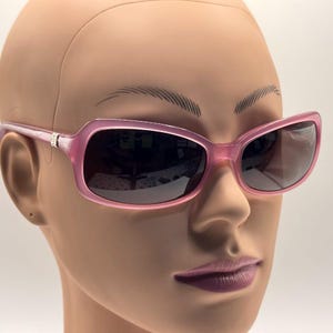 Vintage Y2K Designer Sunglasses BCBG Max Azria Ceres Ltd Edition Pink Wrap Style Pink Sunglasses Rectangle Oval BCBG Y2K 90s Womens  main image 2