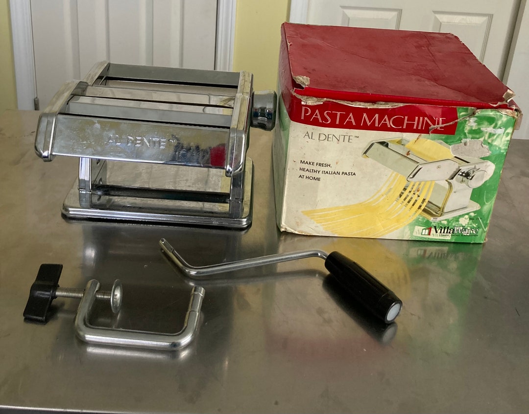 Al Dente Pasta Machine Silver W/cutterhand Crank Free Ship Etsy