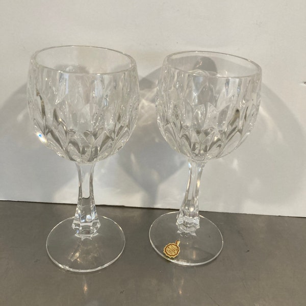 Vintage Bleikristall 24% Lead Crystal Petite Wine Glasses Goblets 5.5" Germany unused