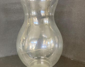 Large Clear Glass Lamp Shade Chimney 12" Ht x4" fitter x 5.5" flare top, free shipping