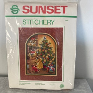 Sunset The Wonderment of Santa Christmas Stitchery Counted Cross Stitch free ship