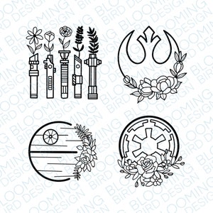 Sun Wars - DIGITALE DATEI - Png Dateien - SVG Dateien - Weltraumschlacht - Vinyl Cut Datei - Instant Download - Florale Blume