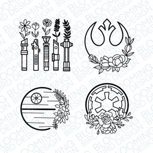 Sun Wars - DIGITAL FILE - Png Files - Space Battle - Vinyl Cut File - Instant Download - Floral Flower