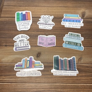 Book Club Vinyl Sticker Pack- Laptop Decal - Water Bottle Sticker - Tablet Decal - Waterproof Weatherproof Dishwasher Safe