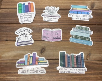 Book Club Vinyl Sticker Pack- Laptop Decal - Water Bottle Sticker - Tablet Decal - Waterproof Weatherproof Dishwasher Safe