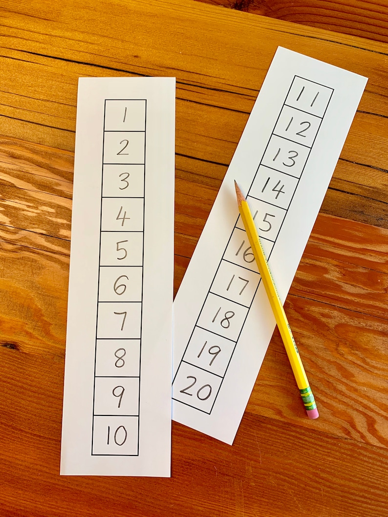 number writing paper for young children grid paper 1x10 etsy