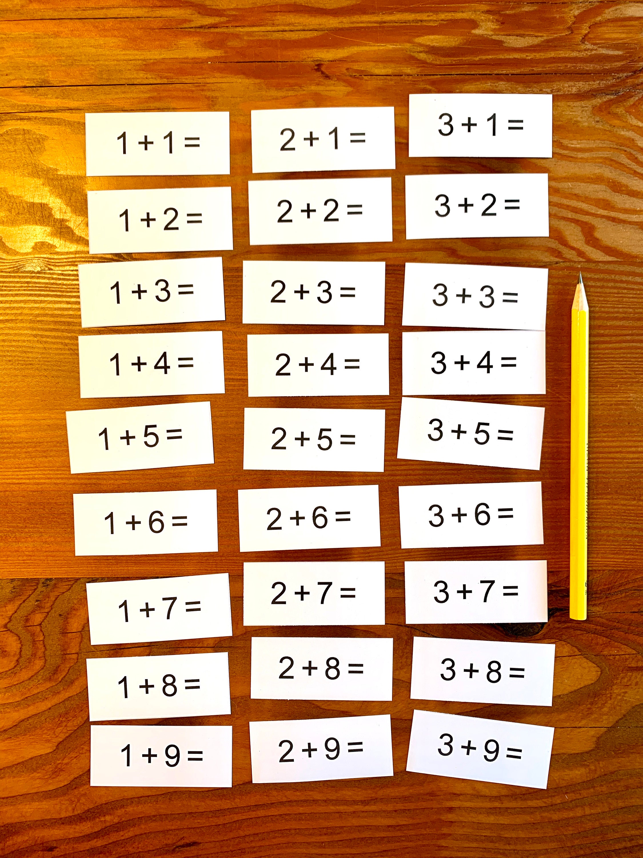 math equation slips montessori or home schooling addition etsy
