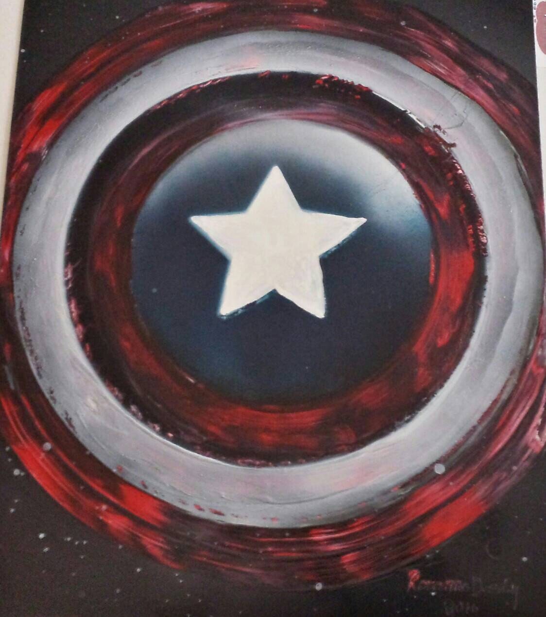 Cap's Shield Spray Paint Art Gift Idea Etsy