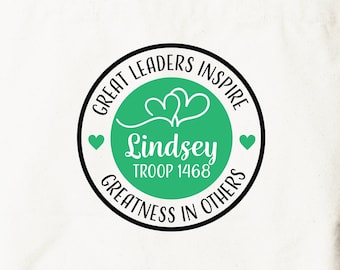 Personalized Girl Scout Leader Tote Bag: Custom Troop Gift