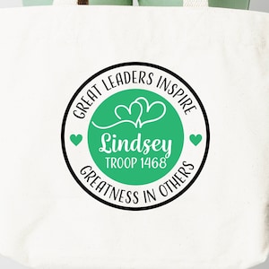Great Leaders Inspire Girl Scout Gift tote