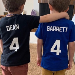 Team Sports Iron-on Name and Number Set, DIY Custom vinyl for Shirts or Jerseys, Personalized Vinyl Name & Number for Uniforms and T-shirts