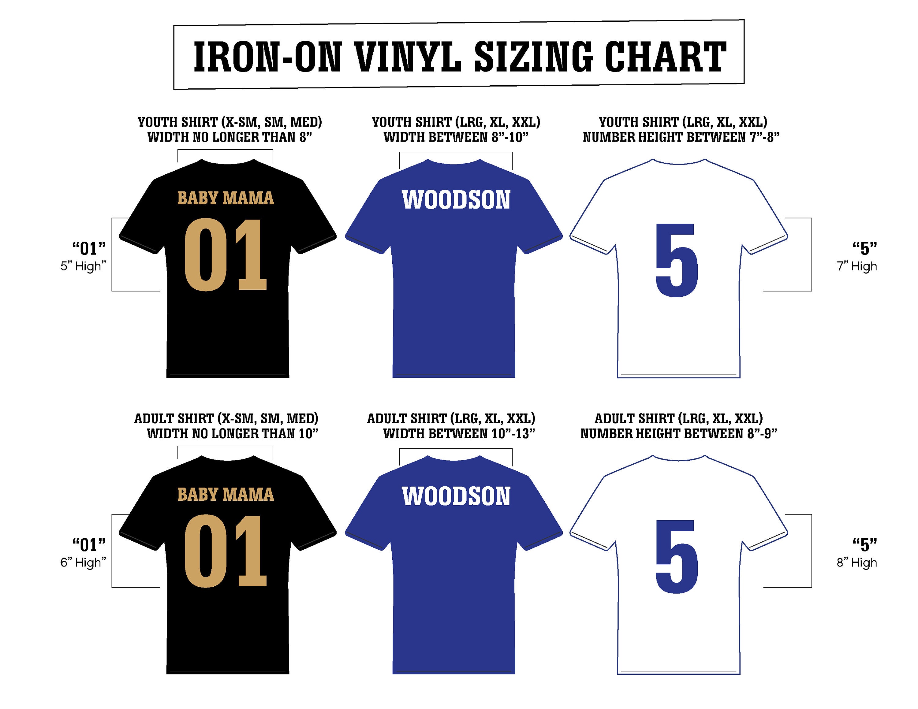 Bold font Iron-On Vinyl Transfer Red Numbers Football Baseball Sports  T-Shirt