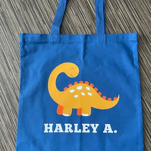 Sac fourre-tout dinosaure avec nom pour l'école, sac mignon tricératops pour la maternelle ou les savoirs traditionnels pour enfants, sac pour tout-petit Tyrannosaurus rex personnalisé avec nom