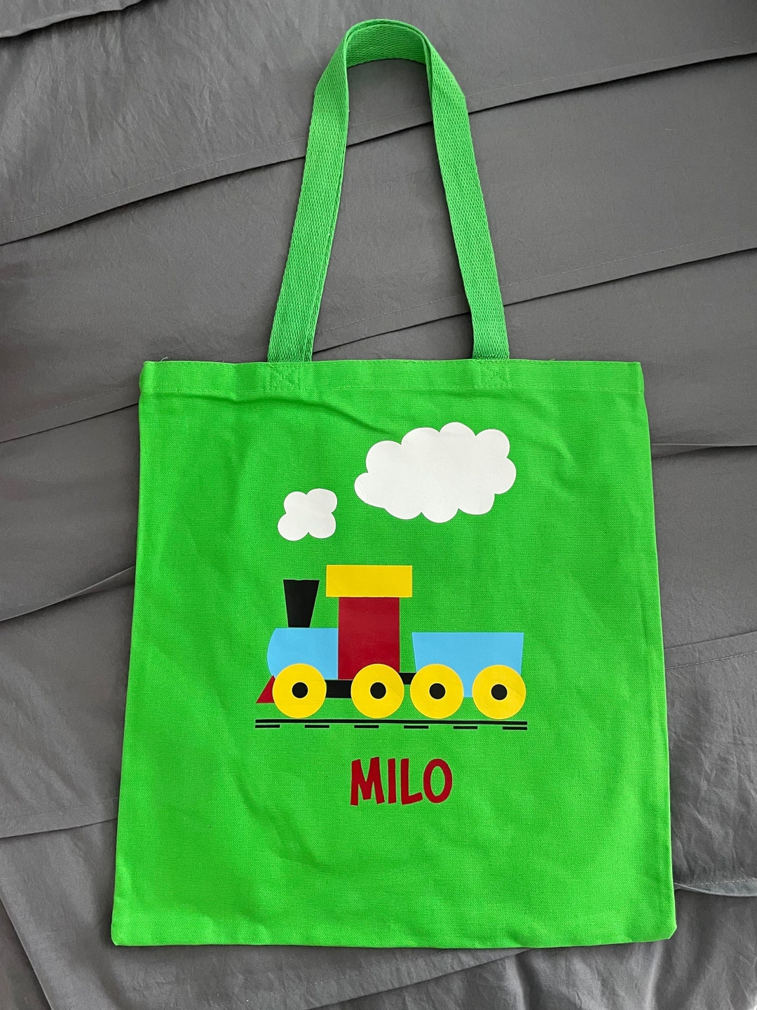 Train Tote Bag for Kids, Cute Personalized Kids Train Bag With Name for