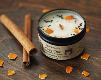 Cozy Chai - Chai Spice & Vanilla - Handmade Wood Wick Soy Candle