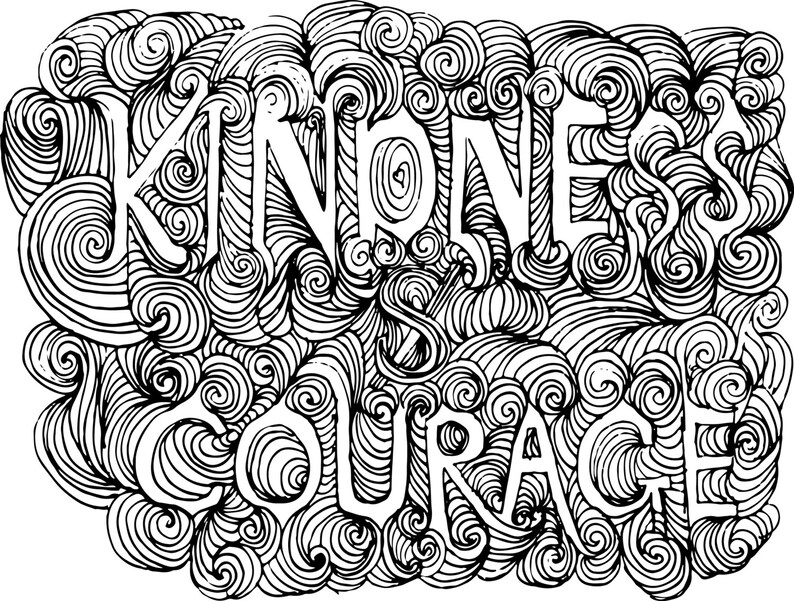 Art Print Kindness & Courage 11x14 Digital Download imagem 1