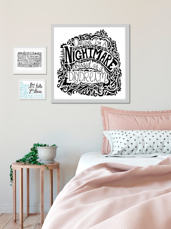 Taylor Swift Lyrics. Bedroom Wall Art. Song Lyric Print. Lover Lyrics.  Above Bed Decor. All's Well That Ends Well to End up With You -  Denmark