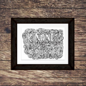 Art Print Kindness & Courage 11x14 Digital Download imagem 2