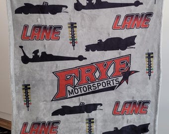Drag Racing Baby Name Blanket
