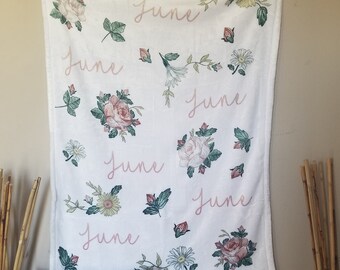 Chic Floral Name Blanket