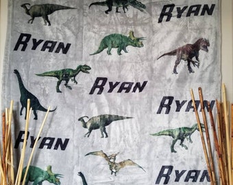 Realistic Dinosaur Name Blanket